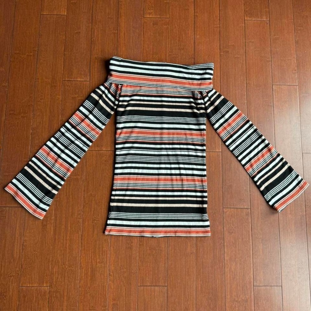 Free‎ People Striped Off the Shoulder Sweater
